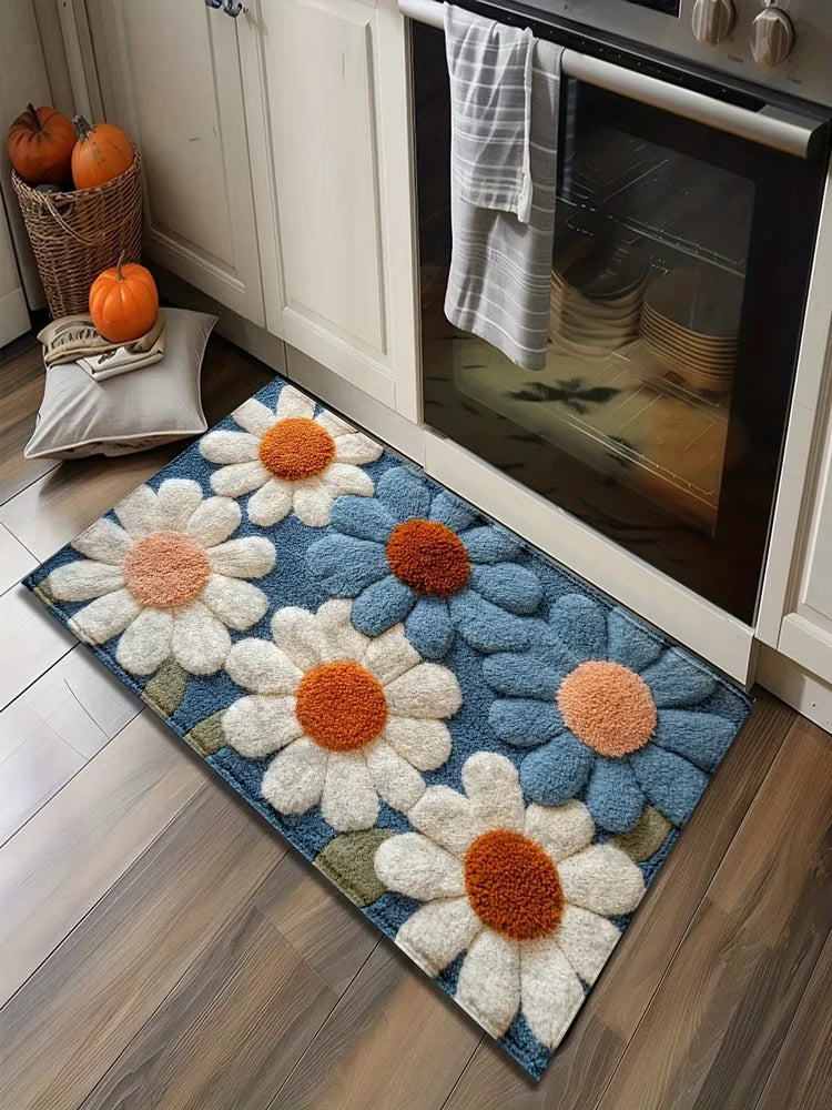 VIKAMA Colorful Flower Carpet Doormat Waterproof