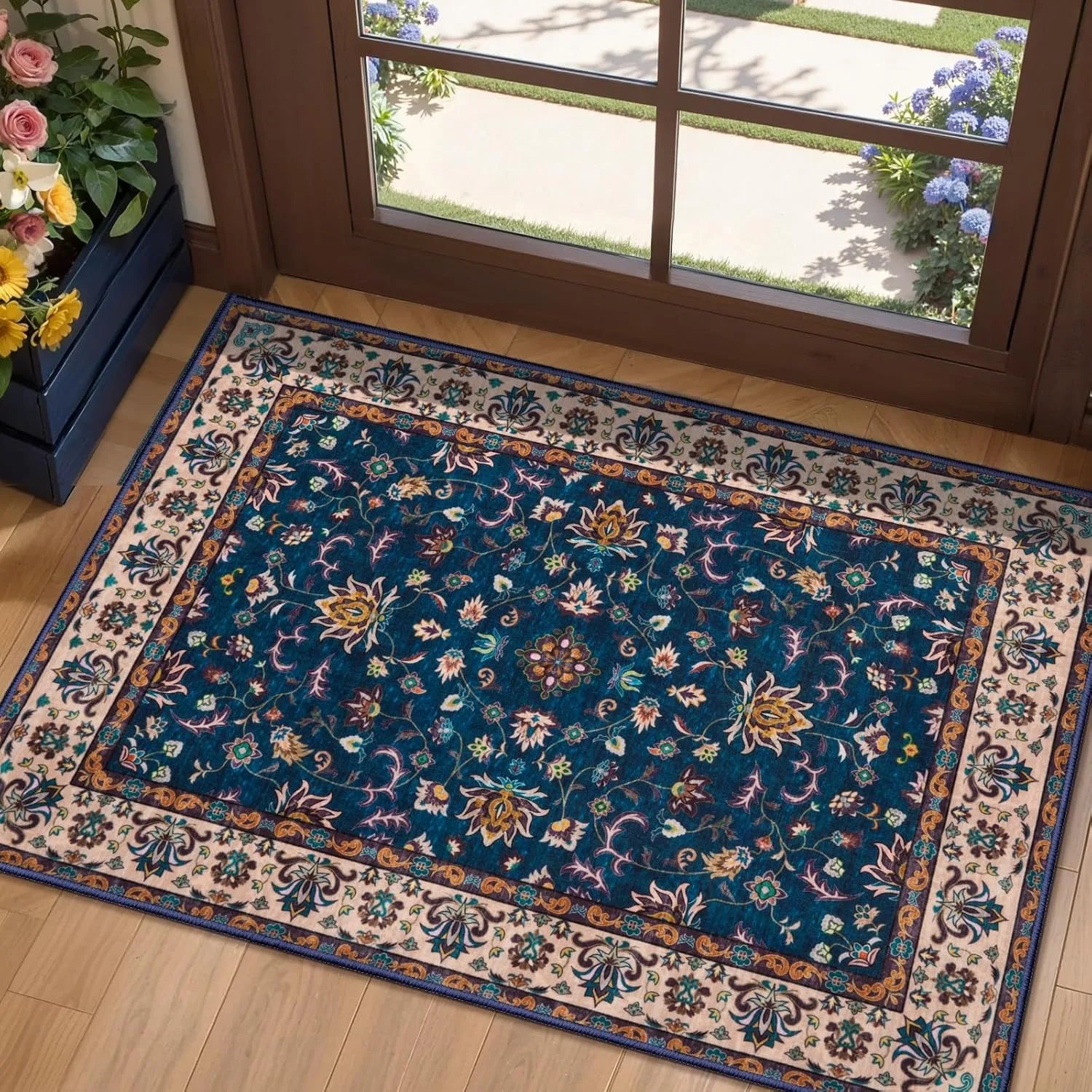 Vintage Persian Style Doormat Non-Slip Mat Indoor Outdoor Floral Geometric