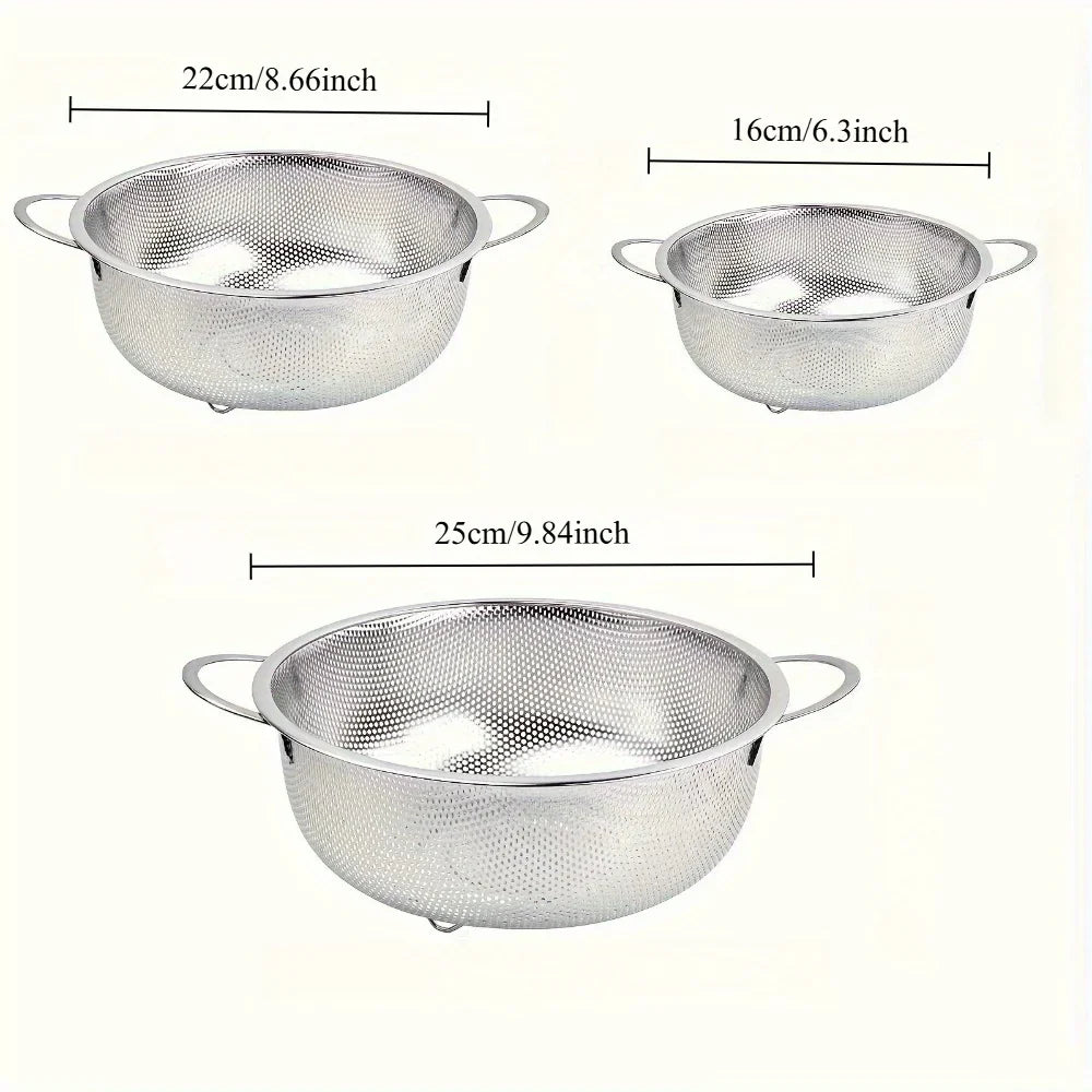 Kitchen Colander Fruit Wash Strainer Stainless Steel Strainer Basket Vegetable Washing Colander