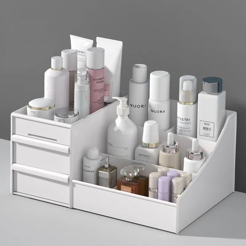 White Drawer Plastic Shelf for Cosmetics Skin Care