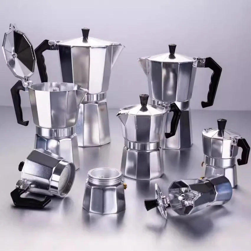 50ml-600ml Moka Pot Aluminum Household Stove Top Percolator