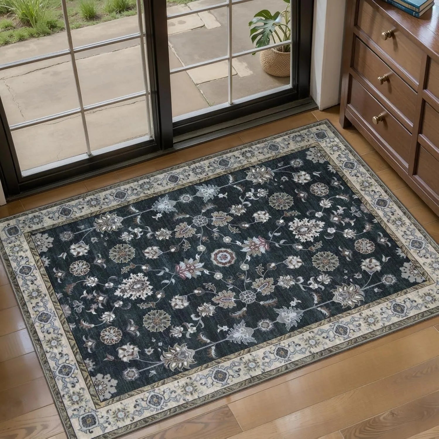 Vintage Persian Style Doormat Non-Slip Mat Indoor Outdoor Floral Geometric