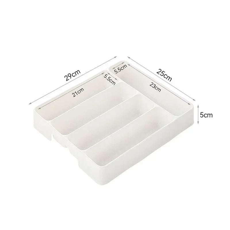 Multi Compartment Cutlery Tray Kitchen Drawer Organizer For Spoons