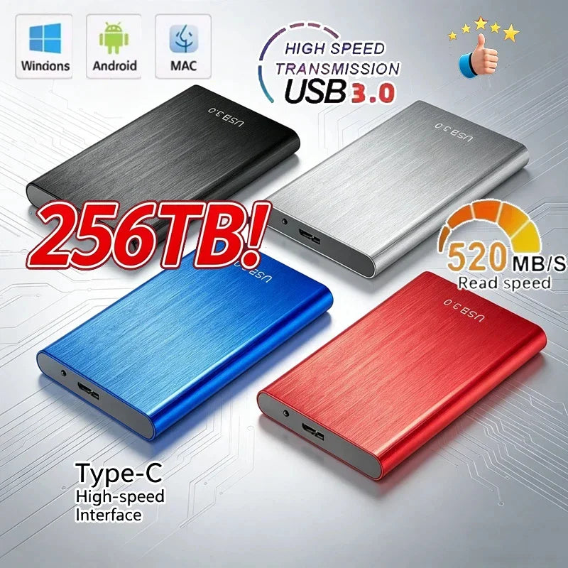 USB SSD 256TB Portable High-speed SSD External Hard Drive
