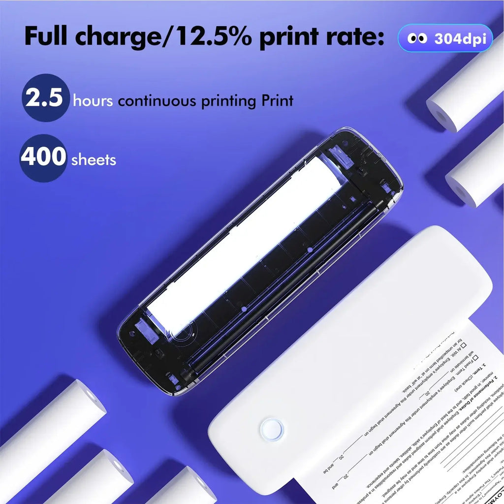 Portable Thermal Transfer Printer Wireless Connect with Mobile Computer