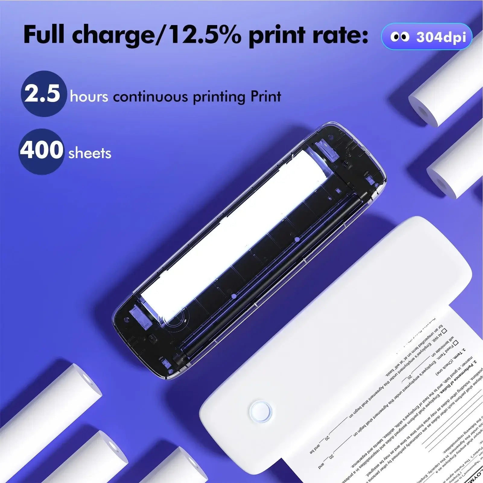 Portable Thermal Transfer Printer Wireless Connect with Mobile Computer
