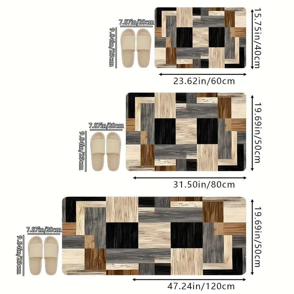 VIKAMA Geometric Patchwork Floor Mat Home Decoration