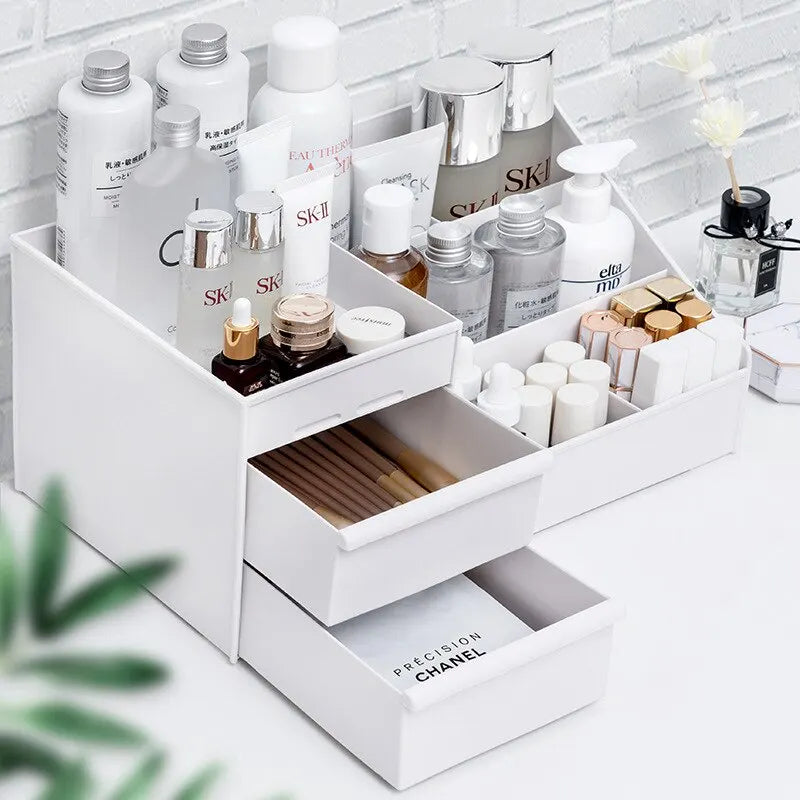 White Drawer Plastic Shelf for Cosmetics Skin Care