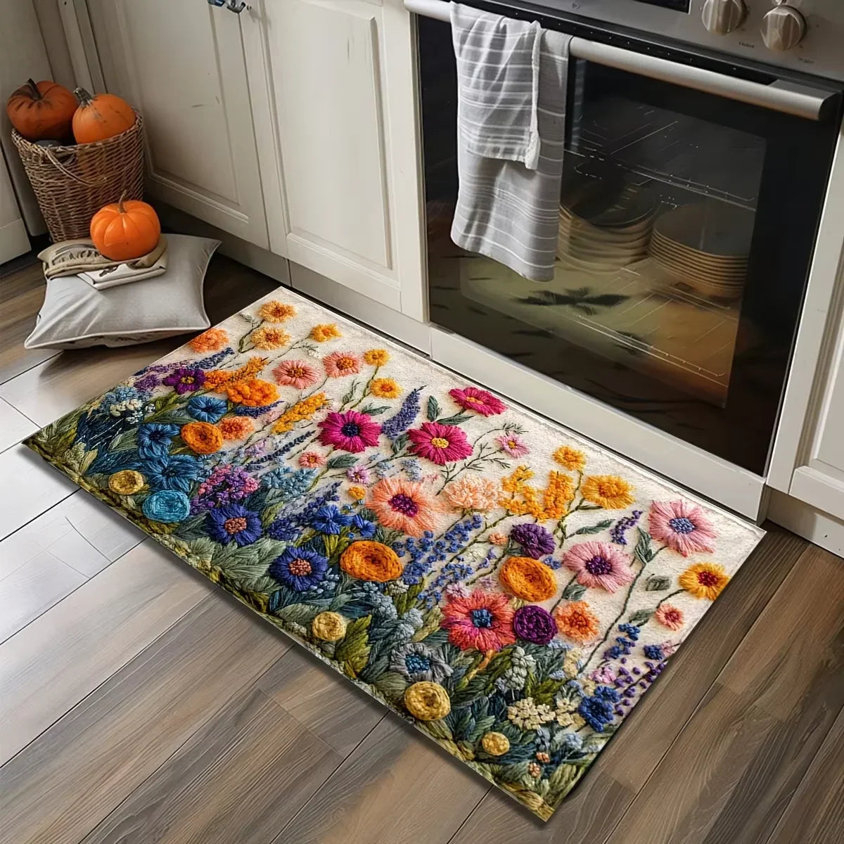 VIKAMA Colorful Flower Carpet Doormat Waterproof