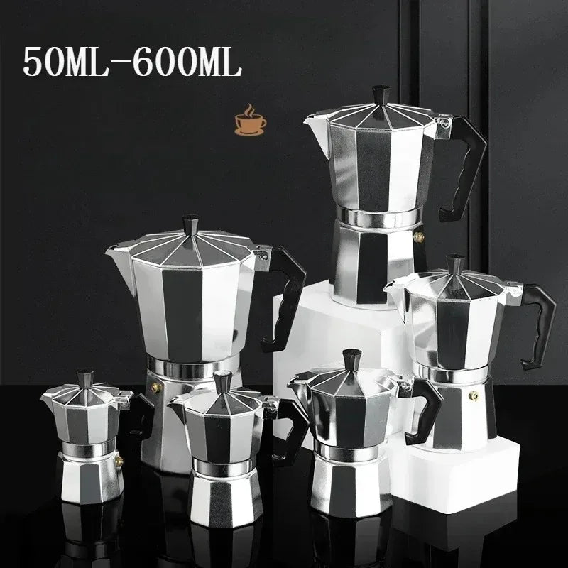 50ml-600ml Moka Pot Aluminum Household Stove Top Percolator