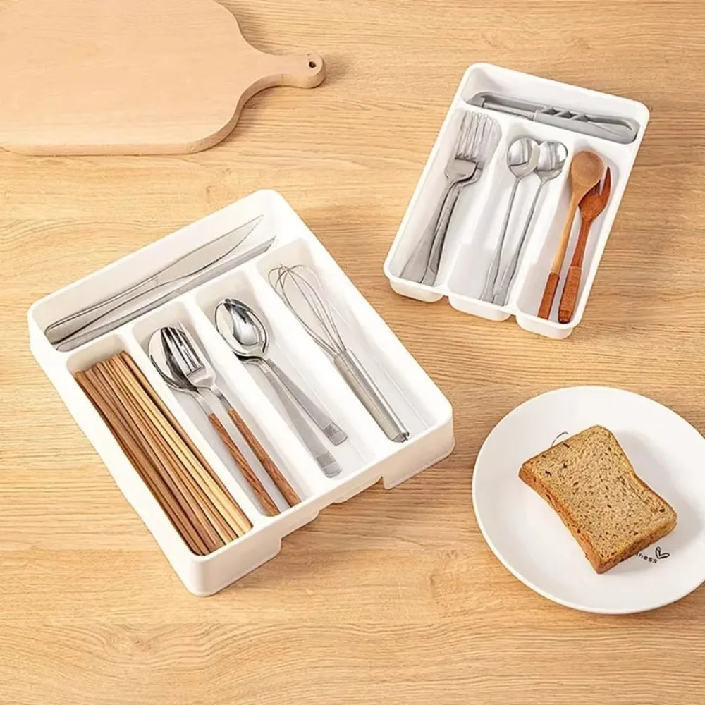 Multi Compartment Cutlery Tray Kitchen Drawer Organizer For Spoons
