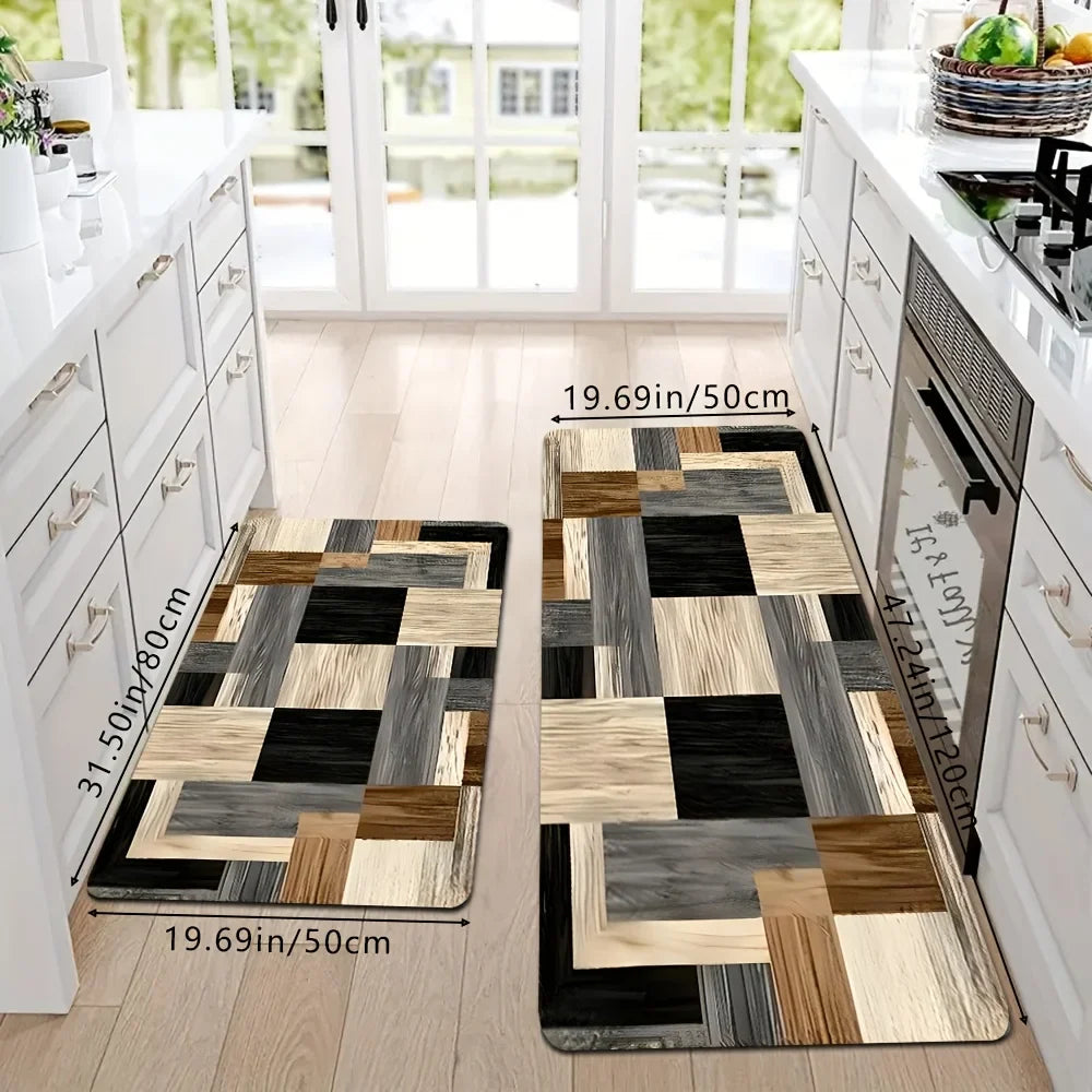 VIKAMA Geometric Patchwork Floor Mat Home Decoration