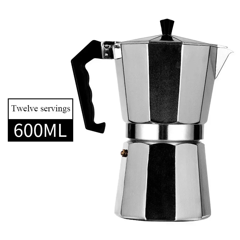 50ml-600ml Moka Pot Aluminum Household Stove Top Percolator