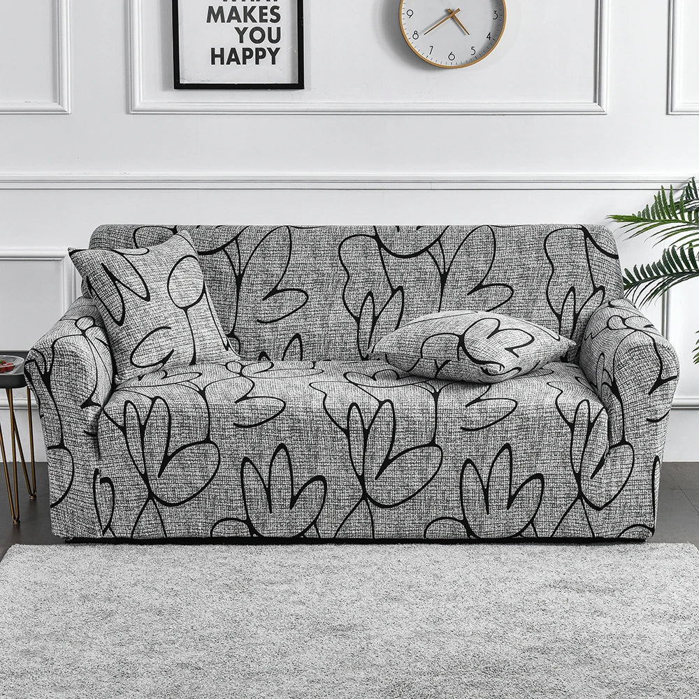 1pc Flower Printed Elastic Sofa Cover Spandex Furniture Protector