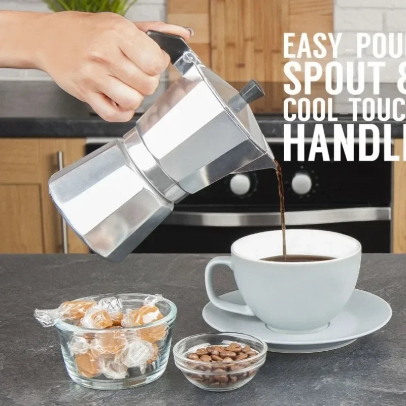 50ml-600ml Moka Pot Aluminum Household Stove Top Percolator