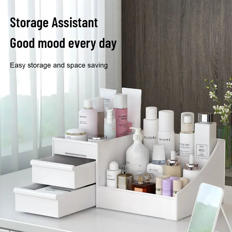White Drawer Plastic Shelf for Cosmetics Skin Care