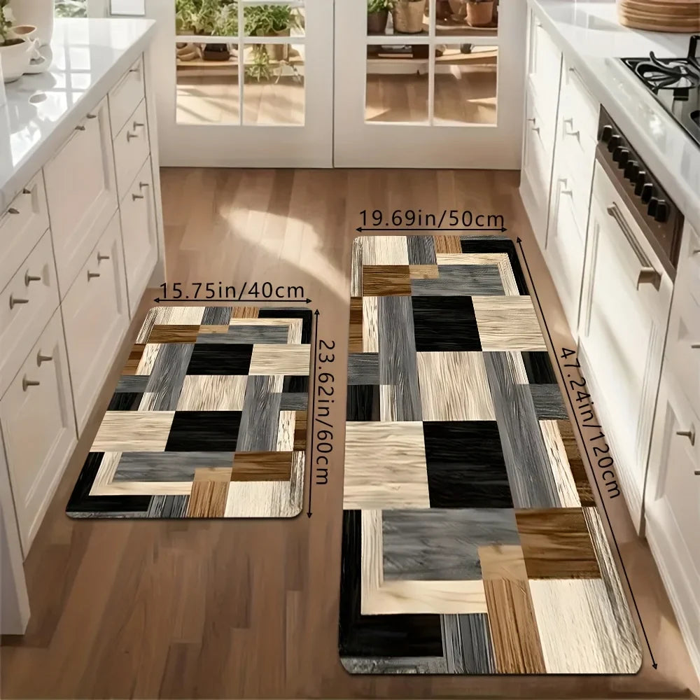 VIKAMA Geometric Patchwork Floor Mat Home Decoration