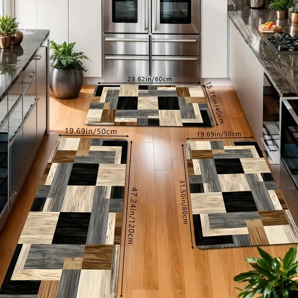 VIKAMA Geometric Patchwork Floor Mat Home Decoration
