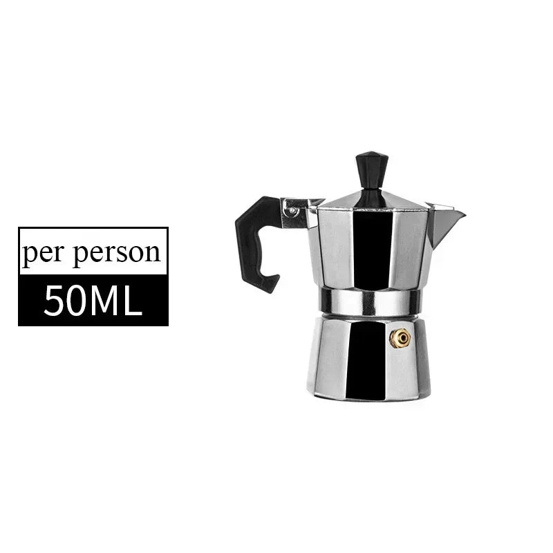 50ml-600ml Moka Pot Aluminum Household Stove Top Percolator
