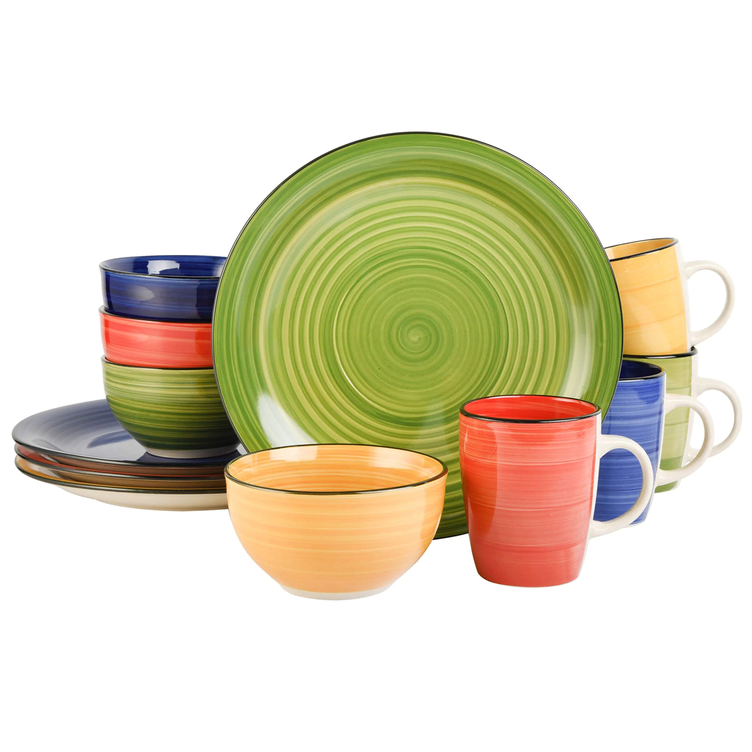 Gibson Home Vibes Dinnerware Set Service for 4 (12pcs) Assorted Colors