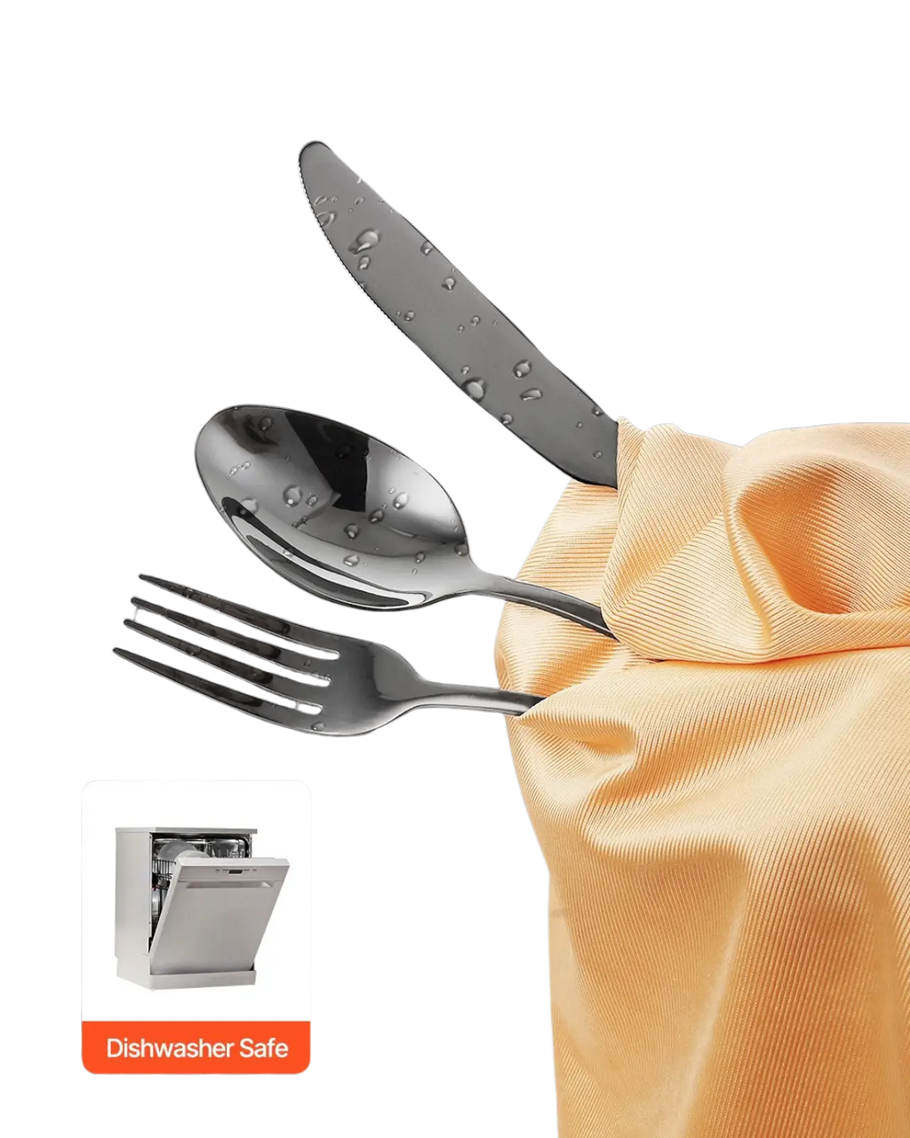 Black Silverware Set 30 Piece Stainless Steel for 6