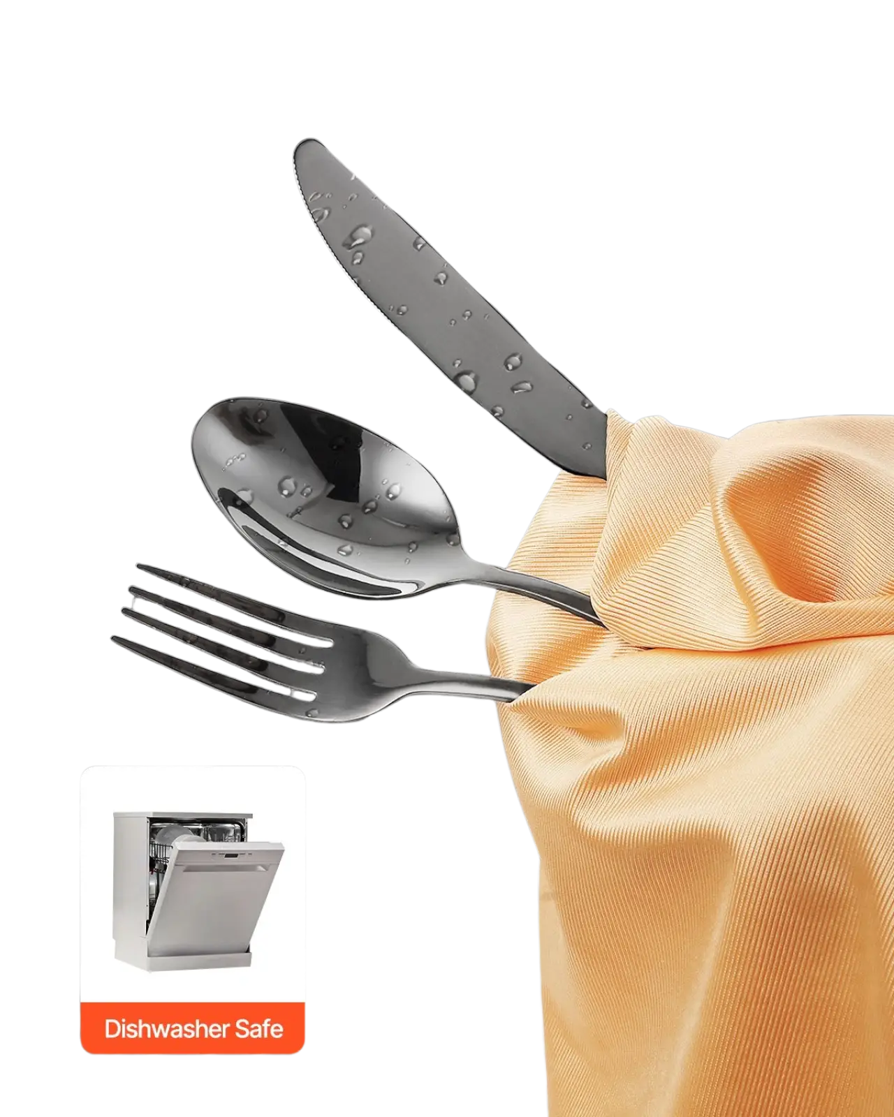 Black Silverware Set 30 Piece Stainless Steel for 6