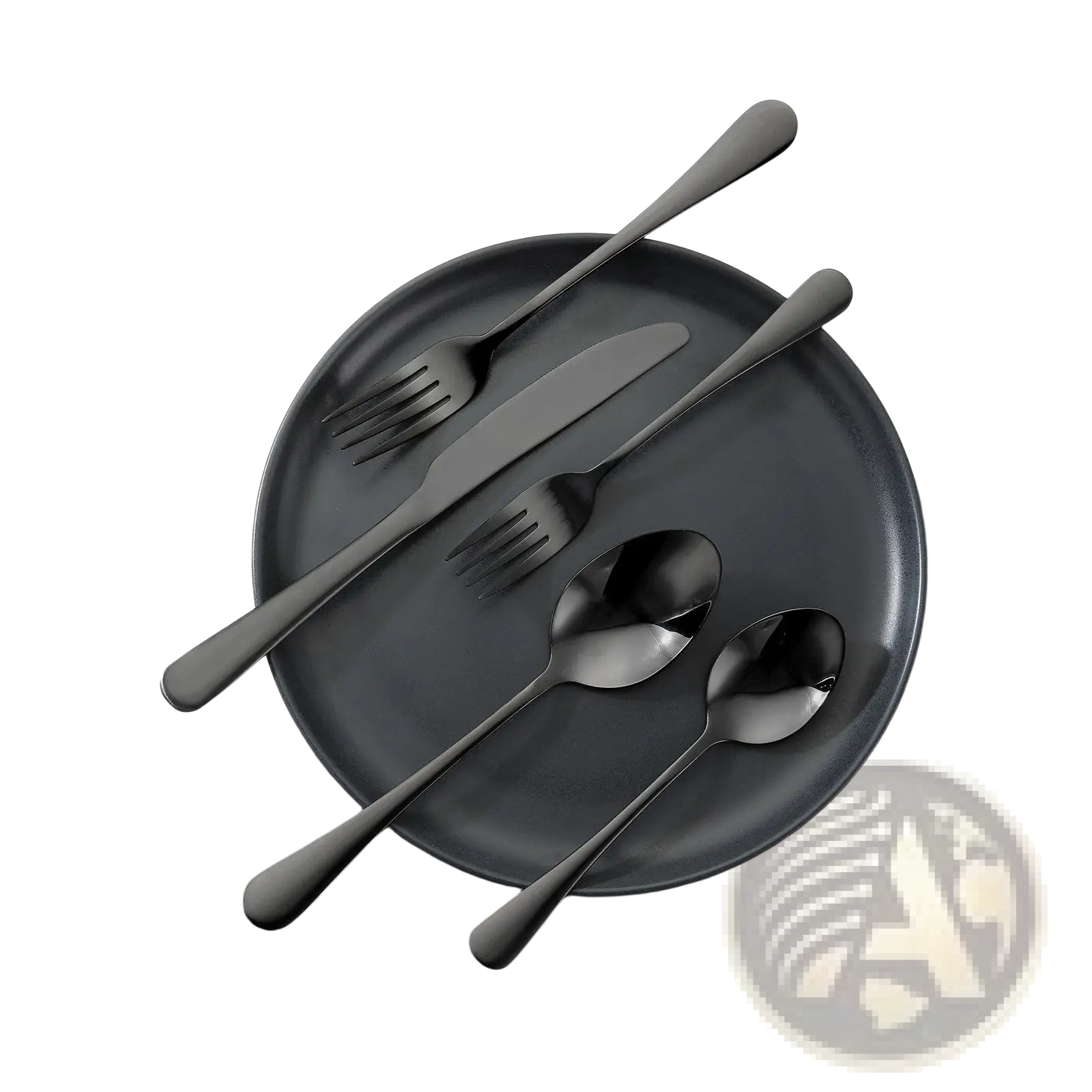 Black Silverware Set 30 Piece Stainless Steel for 6
