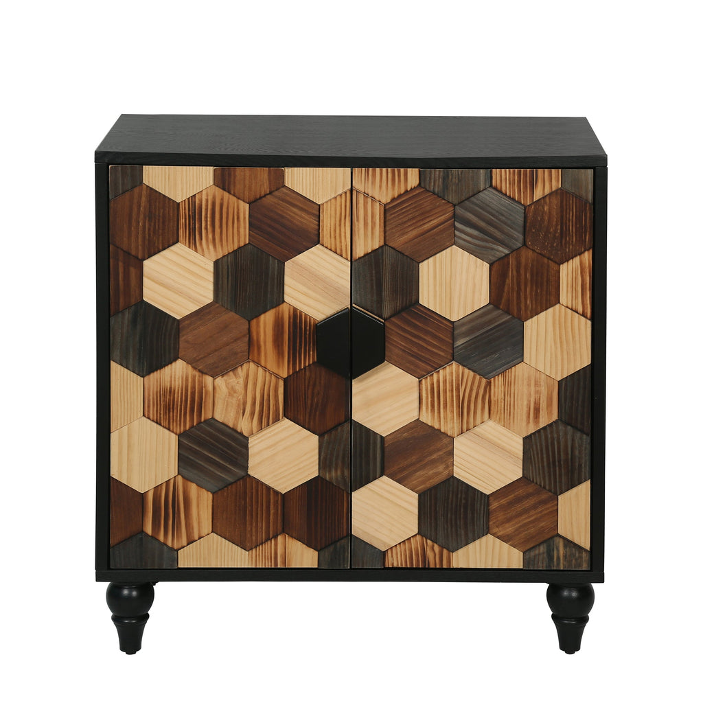 30.31" Sideboard With Honeycomb Pattern, Modern Accent Cabinet