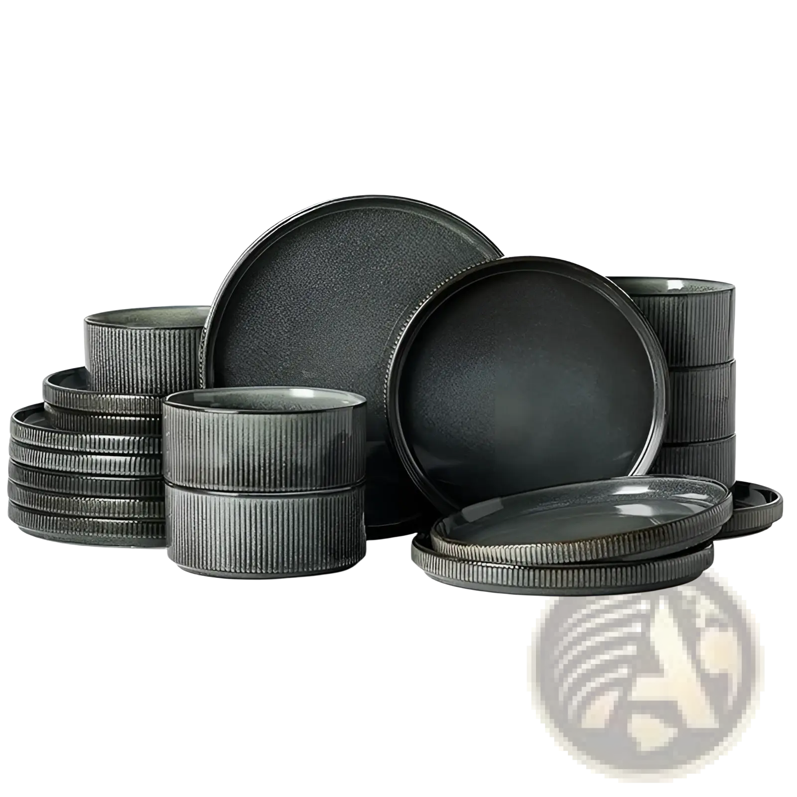 Ceramic Dinnerware Set 16 Piece Vintage Embossed White