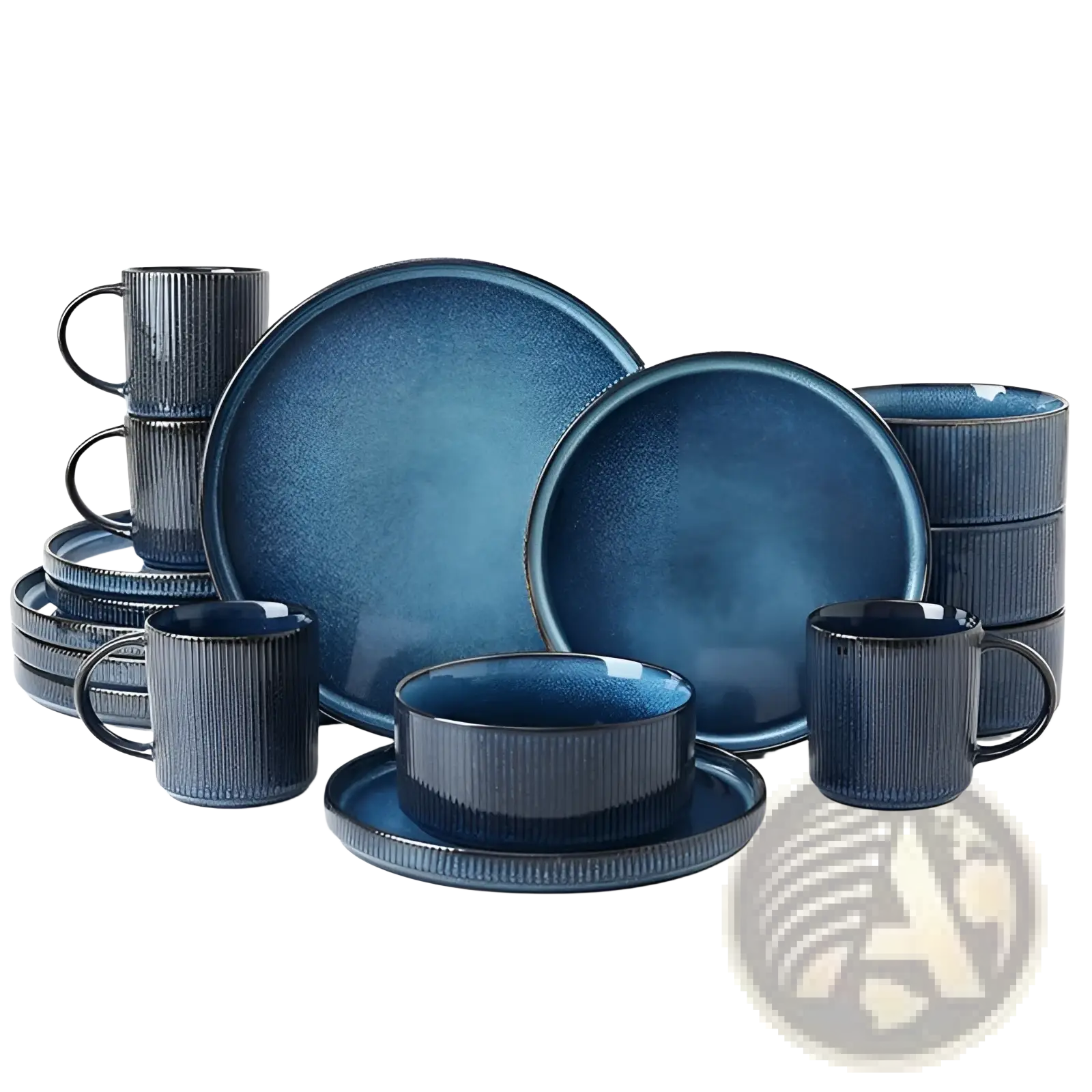 Ceramic Dinnerware Set 16 Piece Vintage Embossed White