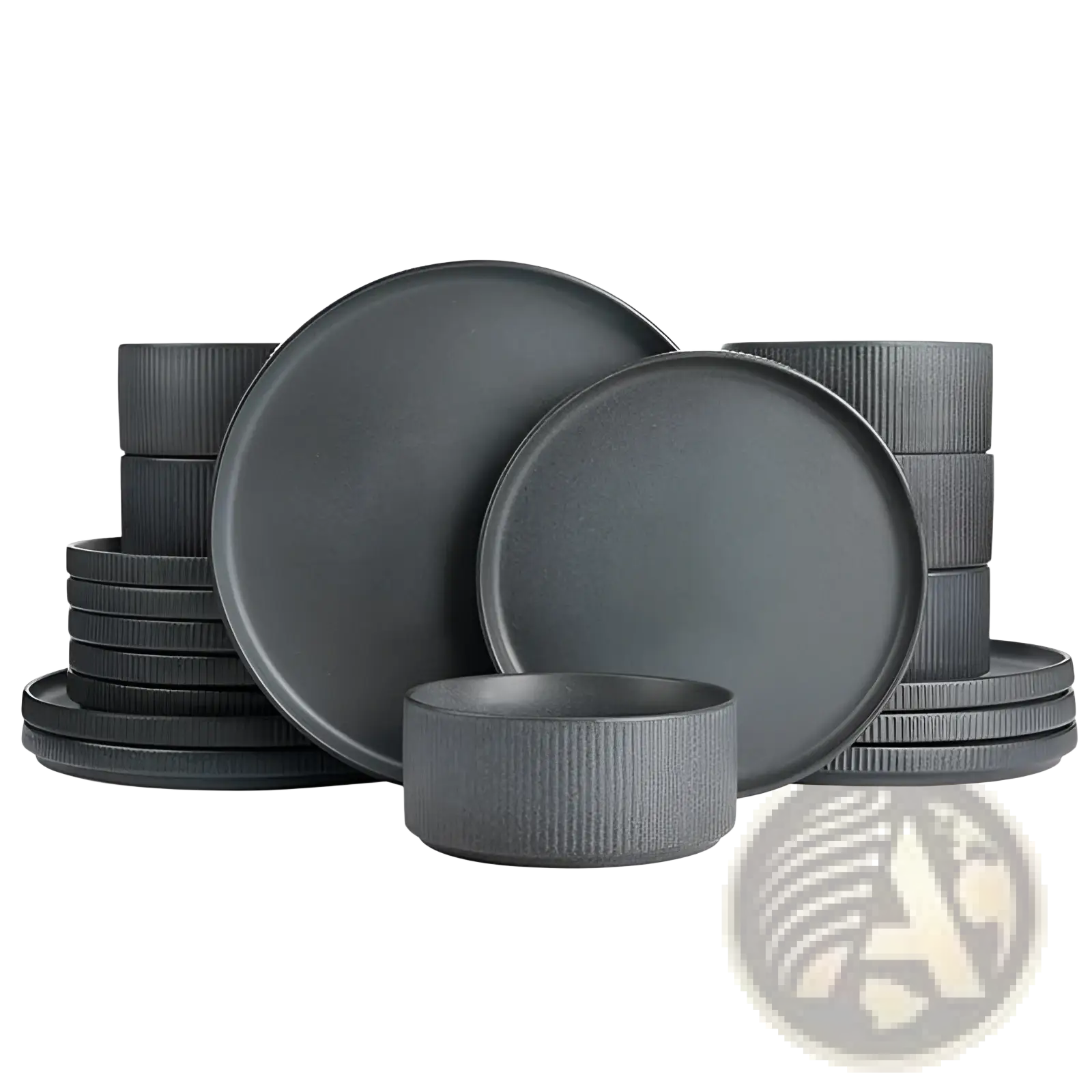 Ceramic Dinnerware Set 16 Piece Vintage Embossed White