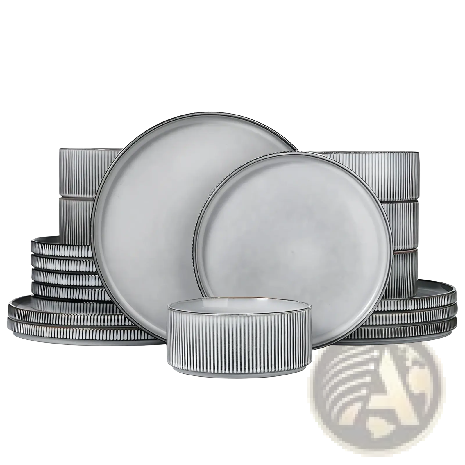 Ceramic Dinnerware Set 16 Piece Vintage Embossed White