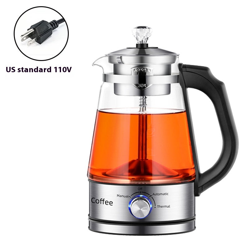 Household Black Glass Electric Teapot Coffee Pot