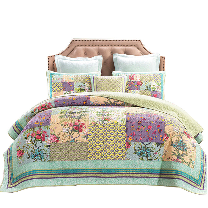Three-piece Cotton Quilted Bedding Set