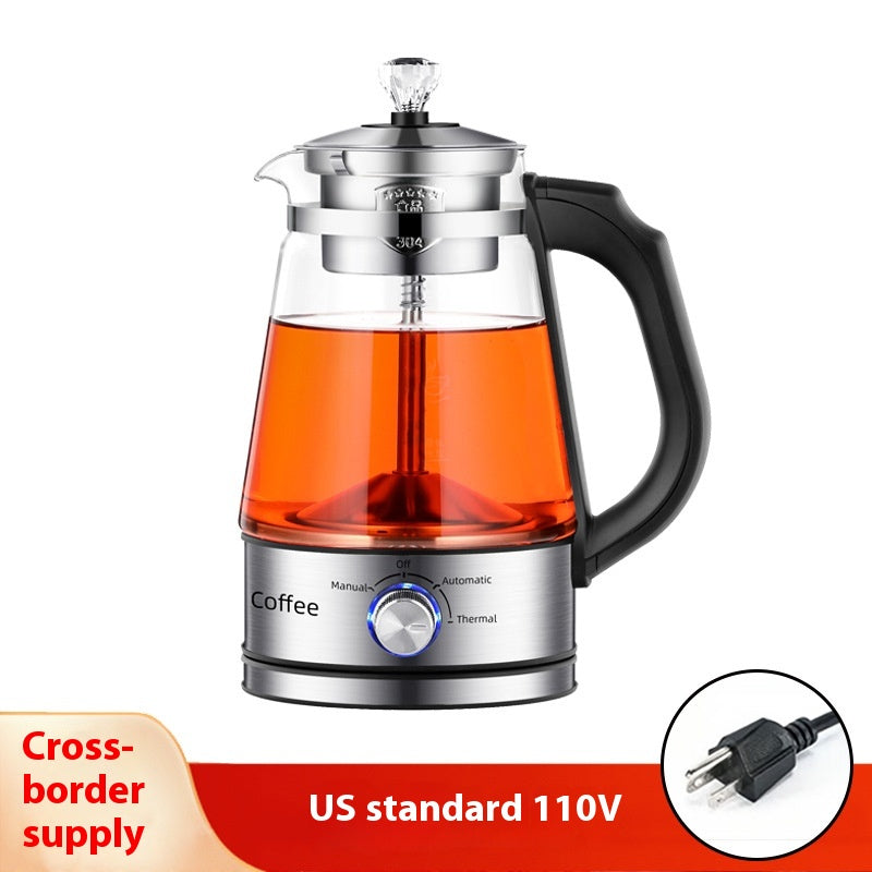 Household Black Glass Electric Teapot Coffee Pot