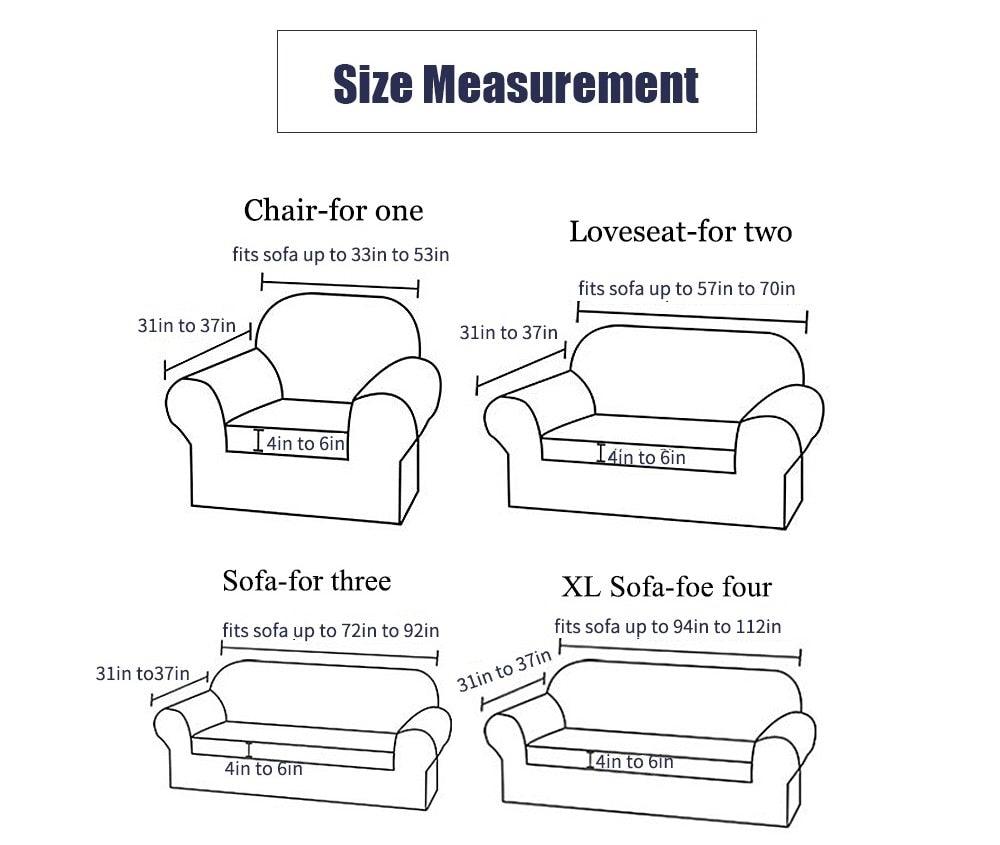 Plain Floral Print Sofa Cover Protector for 3 Cushion Sofa Cover with Separate Cushion Cover