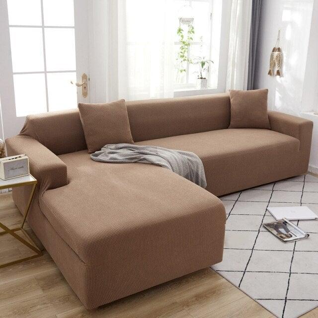 Elegant Elastic Sofa Covers Set for Living Room Chaise Lounge L Shape Corner Stretch Couch Armchair Slipcover Furniture Protector