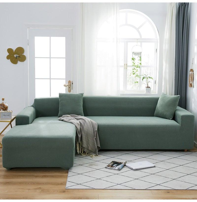 Elegant Elastic Sofa Covers Set for Living Room Chaise Lounge L Shape Corner Stretch Couch Armchair Slipcover Furniture Protector