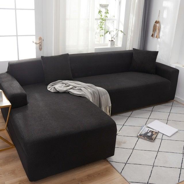 Elegant Elastic Sofa Covers Set for Living Room Chaise Lounge L Shape Corner Stretch Couch Armchair Slipcover Furniture Protector