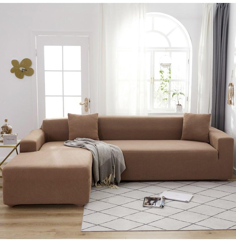 Elegant Elastic Sofa Covers Set for Living Room Chaise Lounge L Shape Corner Stretch Couch Armchair Slipcover Furniture Protector