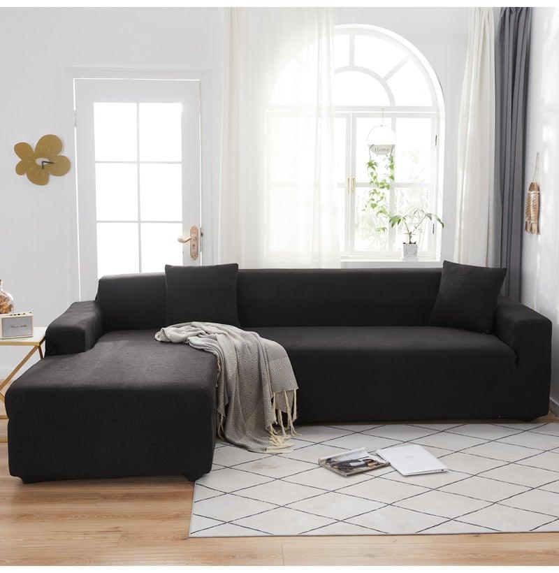 Elegant Elastic Sofa Covers Set for Living Room Chaise Lounge L Shape Corner Stretch Couch Armchair Slipcover Furniture Protector