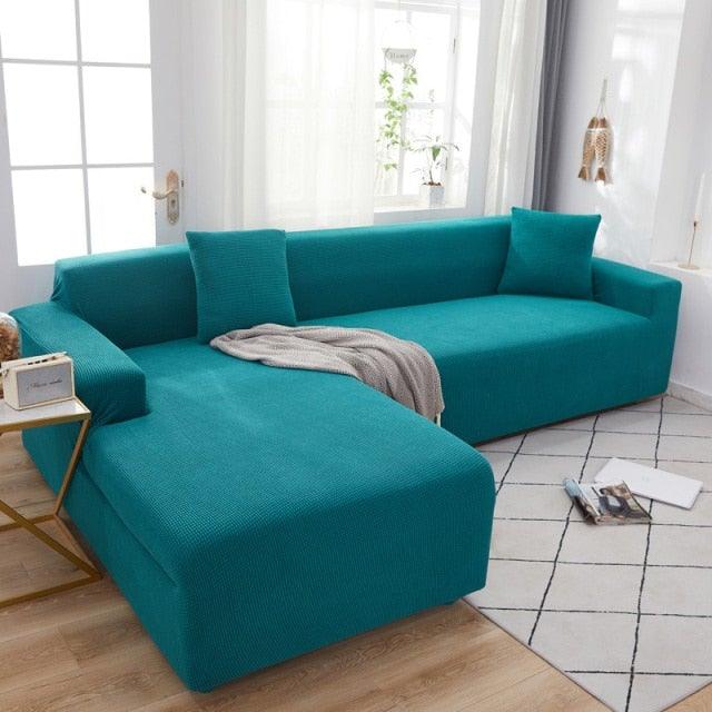 Elegant Elastic Sofa Covers Set for Living Room Chaise Lounge L Shape Corner Stretch Couch Armchair Slipcover Furniture Protector