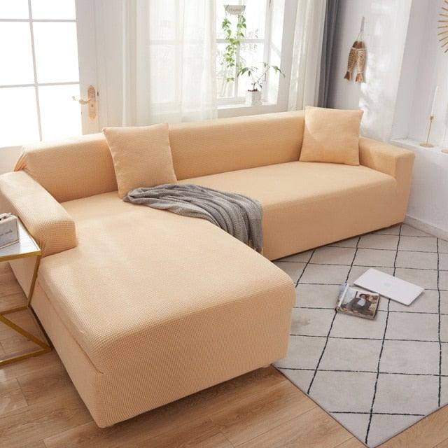Elegant Elastic Sofa Covers Set for Living Room Chaise Lounge L Shape Corner Stretch Couch Armchair Slipcover Furniture Protector