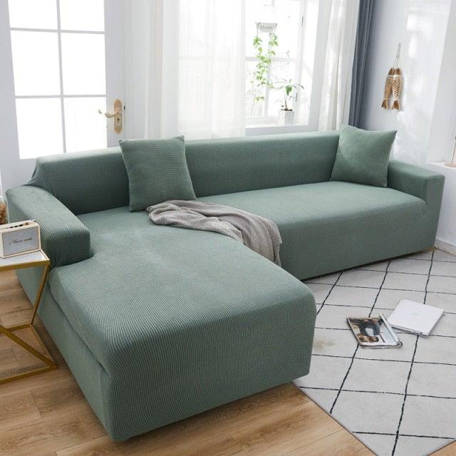 Elegant Elastic Sofa Covers Set for Living Room Chaise Lounge L Shape Corner Stretch Couch Armchair Slipcover Furniture Protector