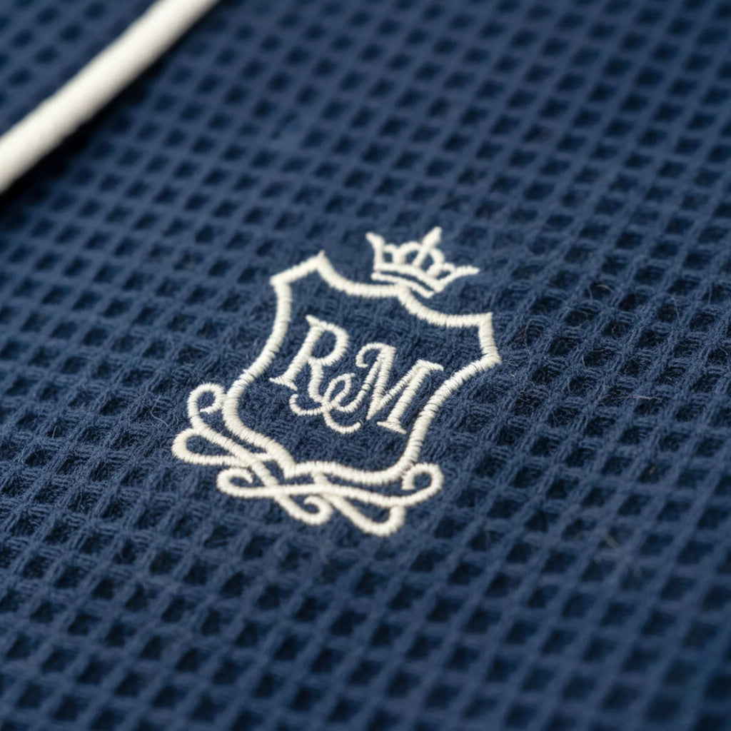 Premium Waffle Piping Robe for Men