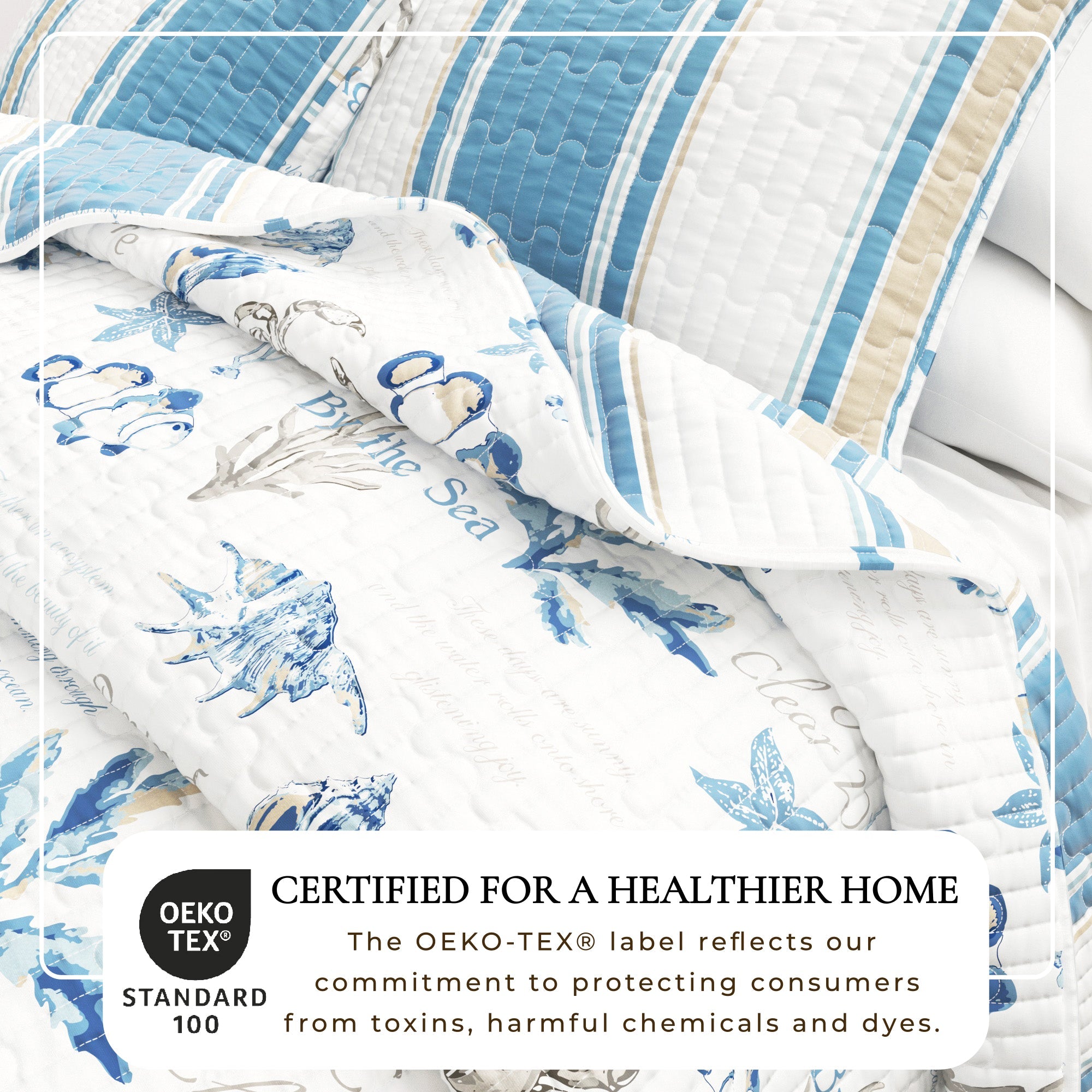 Stripe & Ocean Story Coastal Quilt Set - New Castle Collection