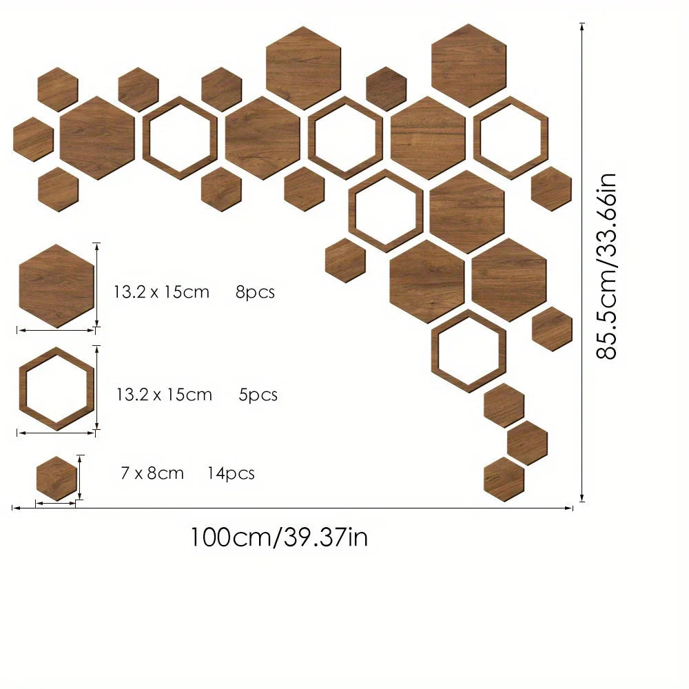 Hexagon Wood Wall Decor Brown Honeycomb Panels for Your Modern Home