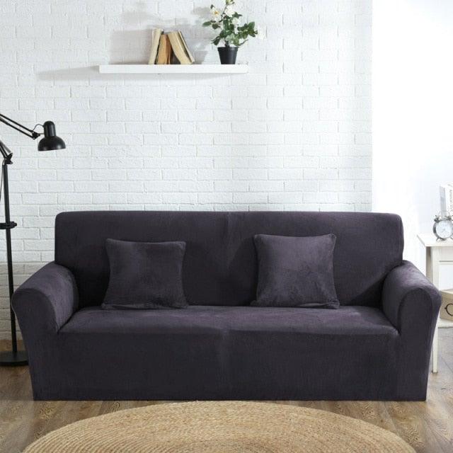 High Quality Velvet Plush Sofa Cover for Living Room Sectional Couch Cover Stretch 1/2/3/4 Seater