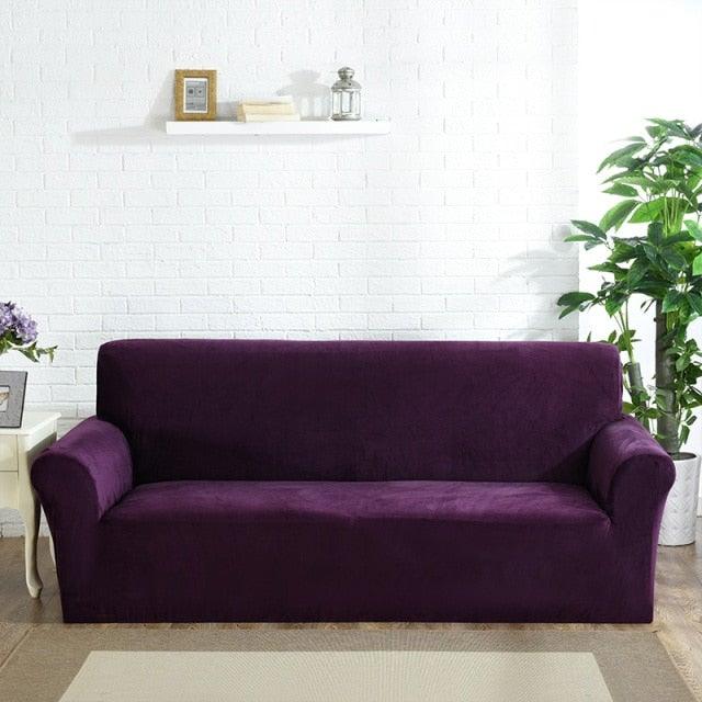 High Quality Velvet Plush Sofa Cover for Living Room Sectional Couch Cover Stretch 1/2/3/4 Seater