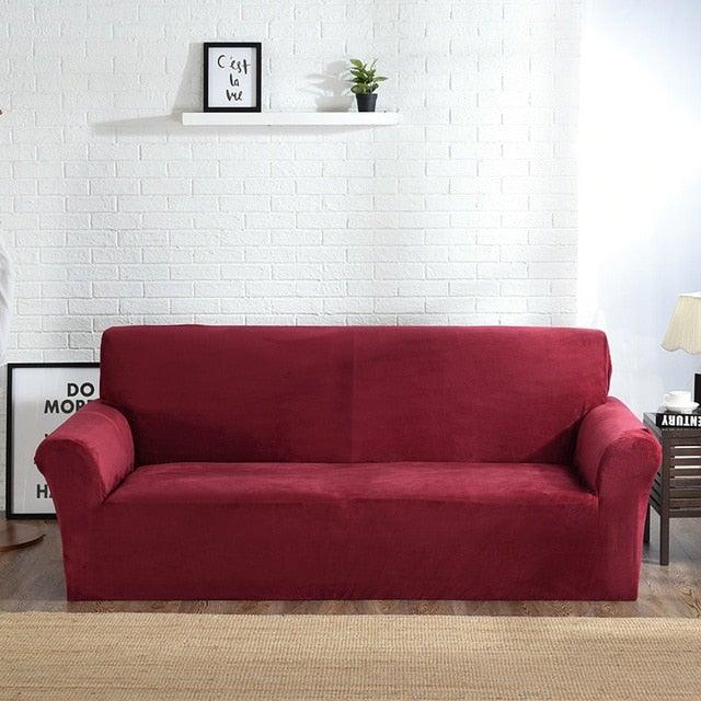 High Quality Velvet Plush Sofa Cover for Living Room Sectional Couch Cover Stretch 1/2/3/4 Seater